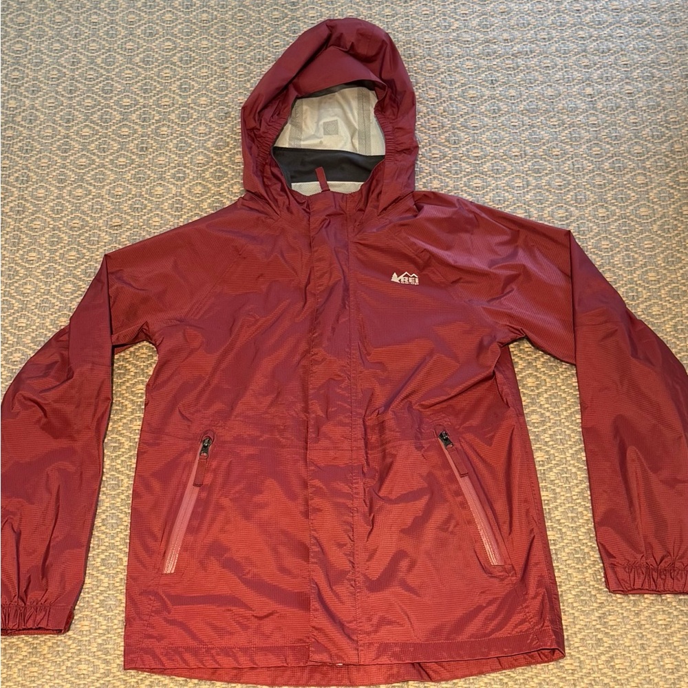 REI Kids' Burgundy Rainier Rain Jacket